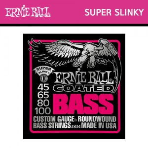 어니볼(ErnieBall) Coated Electric Super Slinky Bass (045-100) / 3834 / 베이스기타줄 / 베이스기타스트링